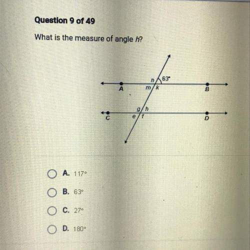 HELP ASAP!! what is the measure of angle h?