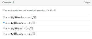 (Sorry, Forgot to add the pic to the question.) What are the solutions to the quadratic equation x^