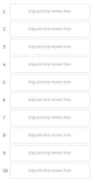 List These In Their Correct Steps: Which started first all the way down?