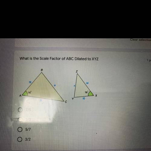 What are the scale factor of ABC dilated to XYZ plz help