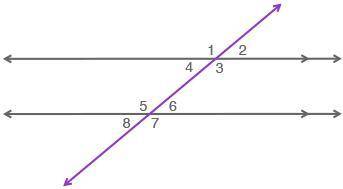 WILL GIVE BRAINLIEST

The figure shown has two parallel lines cut by a transversal: A pair of para