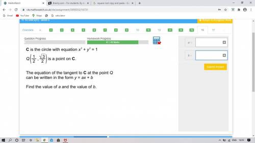 C is the circle with the equation x^2+y^2=1