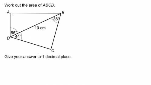 Work out the area of ABCD
give your answer to1 dp