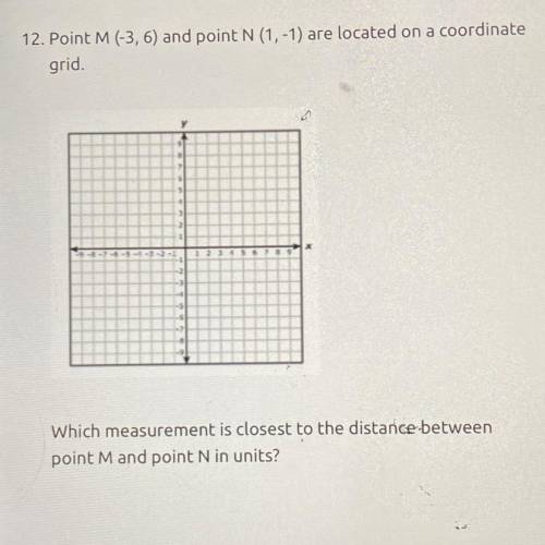 Point M (-3, 6) and point 'N (1,-1) are located on a coordinate

grid.
HURRY!!! PLEASE I WILL GIVE