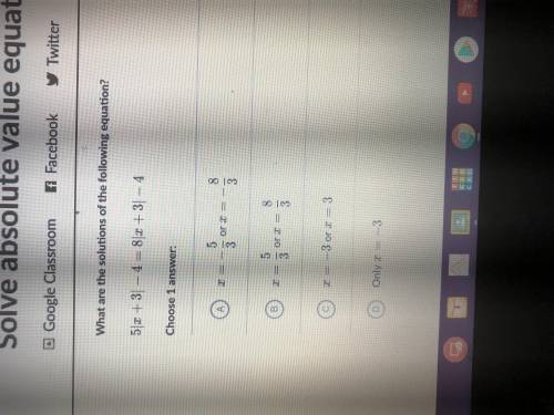 What are the solutions of the following equation?