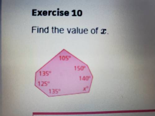 Find the value of x in the attached shape
