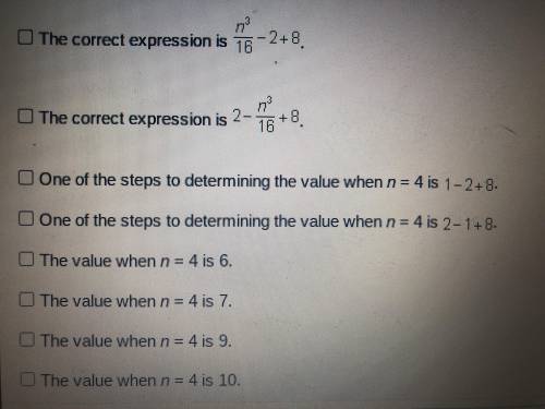 Which is the correct statement about description two less than the quotient of a number cubed and 1