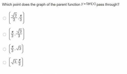 Which point does the graph of the parent function y=tan(x) pass through?