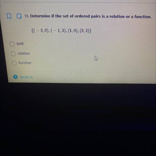 Determine if the set of ordered pairs is a relation or function.