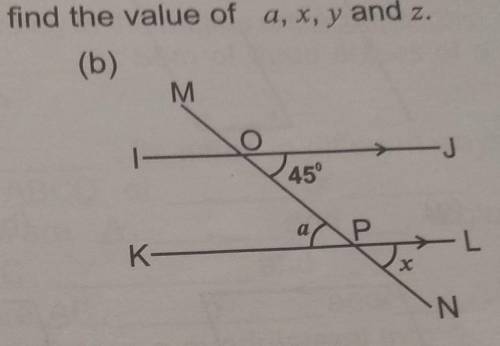 Find the value of a, x, y and z PLEASE HELP ME