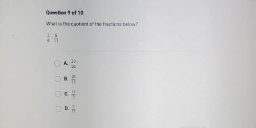 What is the quotient of the fractions below?