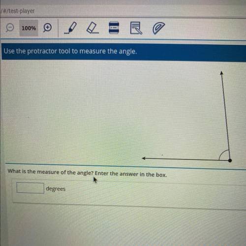 What is the measure of the angle? Enter the answer in the box.
degrees