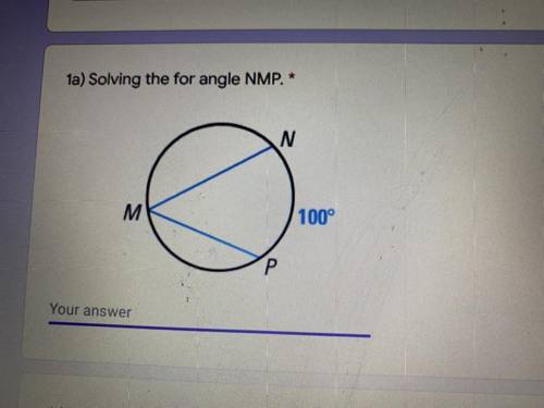 Solving the for angle NMP.
