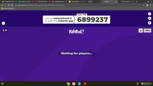 Hey gyus i made a kahoot and this is the code and u guys can join just use the names that u use for