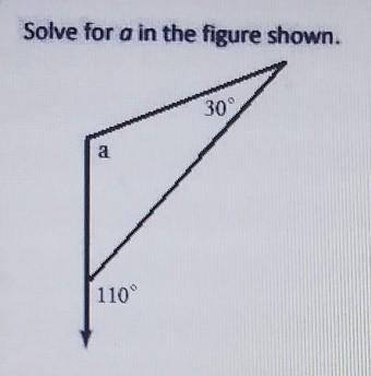 Solve for a in the figure shown.