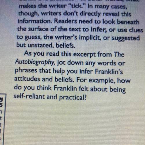 How
do you think Franklin felt about being
self-reliant and practical?