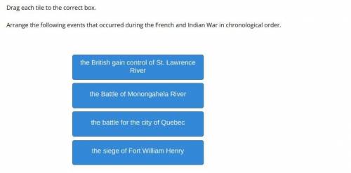 I need help!!

arrange the following events that occurred during the French and Indian War in chro