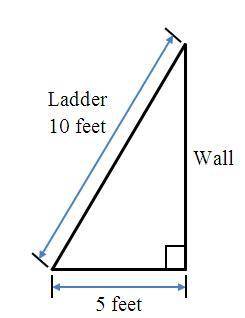 Mark placed a ladder against a wall. The bottom of the ladder was 55 feet away from the wall. Find