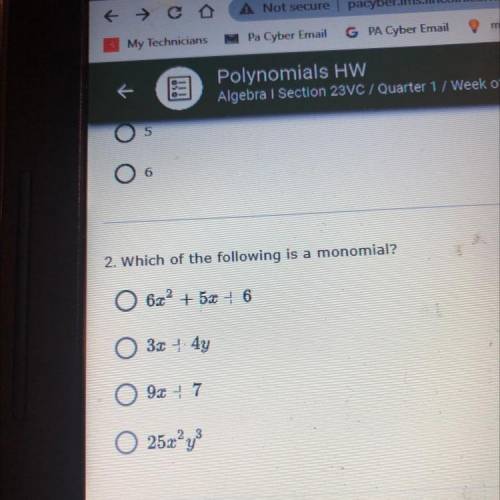 Which of the following is a monomials
