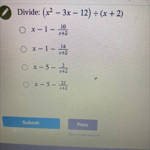 Divide : problem above ^