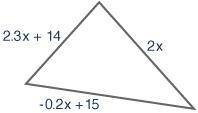 Write an expression for the perimeter of the triangle shown below:

The answer choices are:
4.1x +