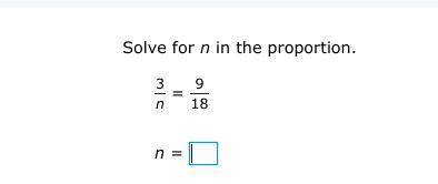 Solve n in the proportion