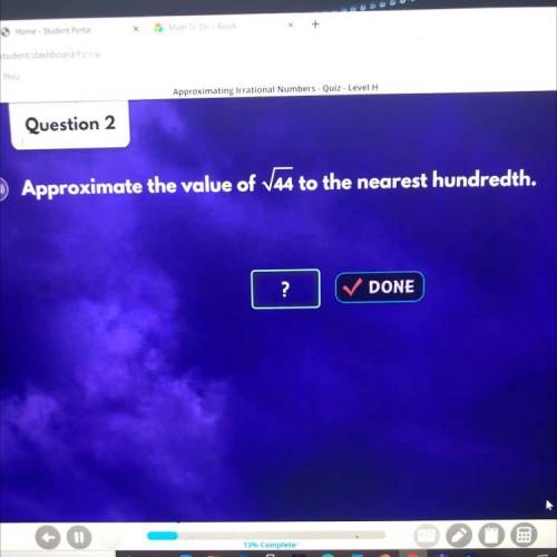Approximate the value of 44 to the nearest hundredth.