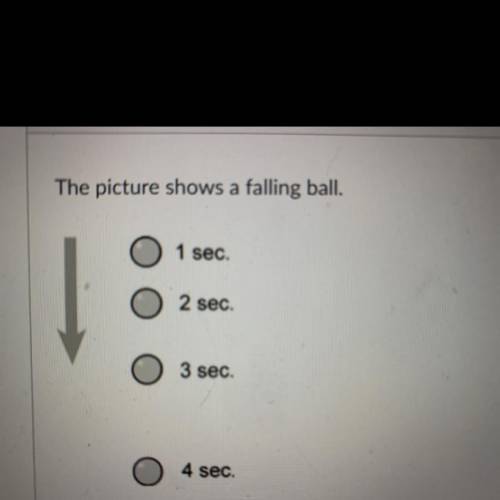 Which statement best describes the motion of the falling ball in the picture?

The ball is at a co