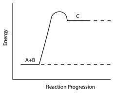 Consider the reaction pathway graph below.

Which statement accurately describes this graph?
A) It