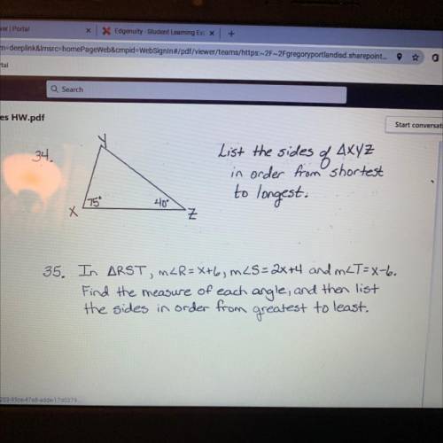 For each of the following, determine whether or not it is possible to draw a triangle with

sides