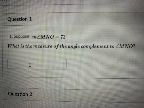 What is the measurement of the angle complement to MNO