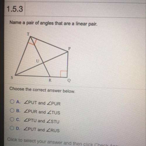 Name a pair of angles that are a linear pair