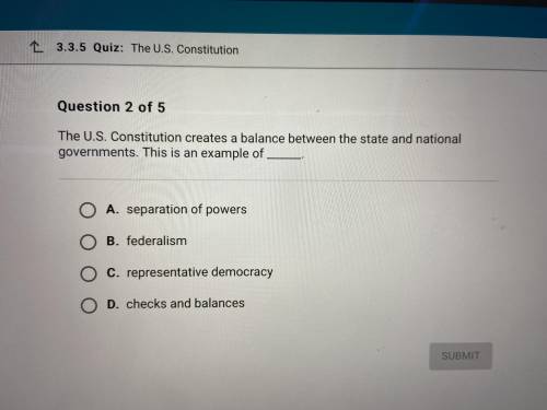 US constitution creates a balance between state and national governments. This is an example of___.