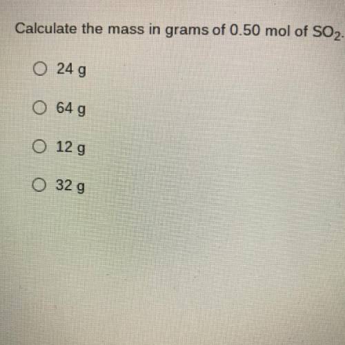 DUE AT MIDNIGHT
Calculate the mass in grams of 0.50 mol of