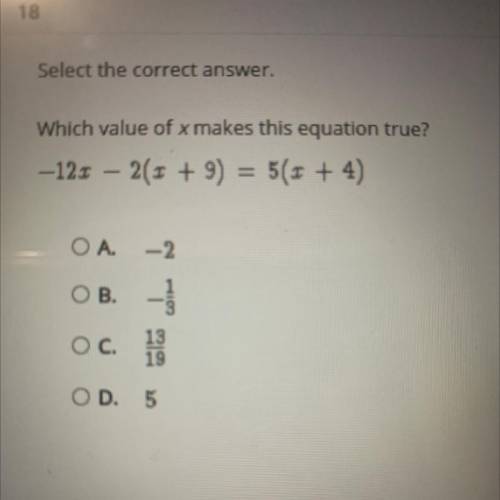 Which value of x makes this equation true?
HELPPP