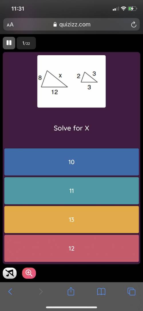 Solve for x with the choices