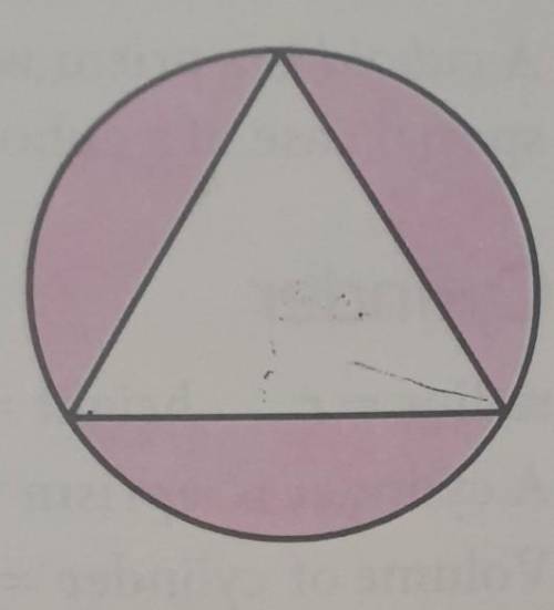 An equilateral triangle is inscribed in a circle of radius 10 cm. Find:

a) the area of the triang