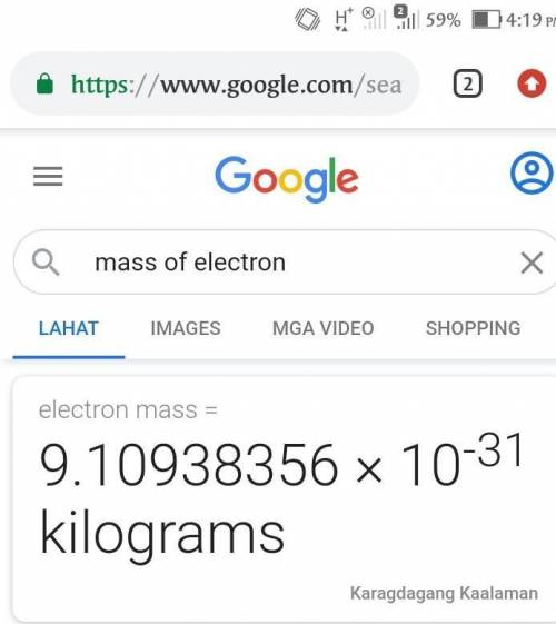 If the mass of a proton is 1.67*10^27 and the mass of an electron is​