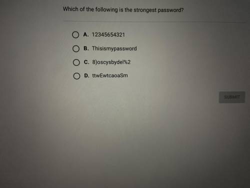 Which of the following is the strongest password?