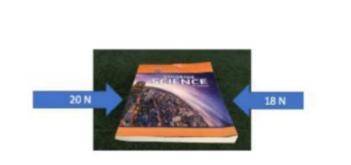 Info in image

questions;
1. What is the net force on the book?
2. Will the book move? If so what