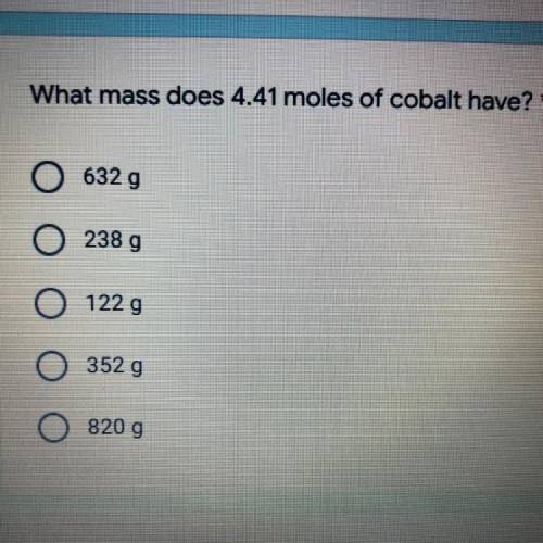What mass does 4.41 moles of cobalt have? Help