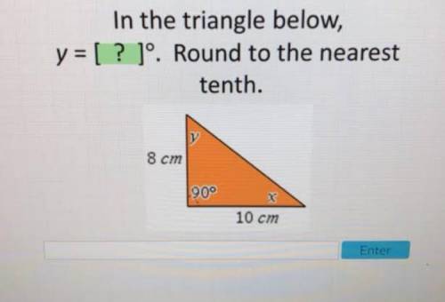 In the triangle below y= round to the nearest tenth