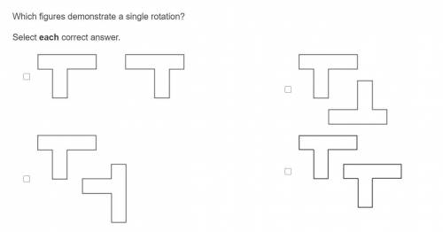 EASY 50 POINTS! (forgot last question) Which figures demonstrate a single rotation?

Brainliest if