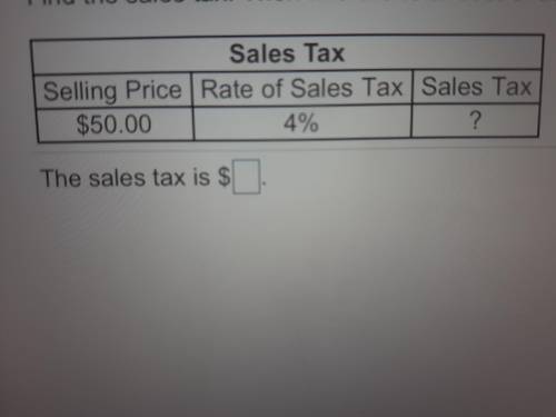 PLZ HELP THIS IS DUE TOMORROW 20 POINTS IF CORRECT Find the sales tax. Then find the total cost