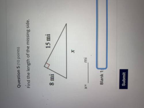 Find the length of the missing triangle