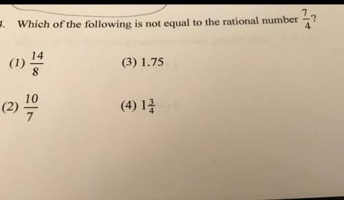 Which of the following is not equal to the rational number 7/4