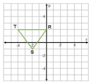 If the triangle shown in the diagram is translated 3 units right and 4 units down, what will be the