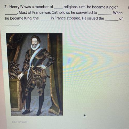 Henry IV was a member of_____ religions, until he became King of_____.

Most of France was Catholi
