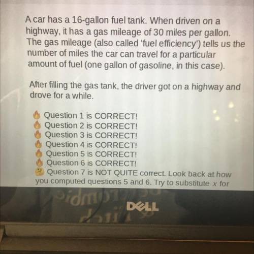 Write an equation that makes it easier to find the amount of gas left in the tank , x, if we know t