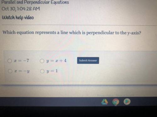 PLEASE HELP ASAP ON THE LAST ONE PLEASE!!!

Which equation represents a line which is perpendicula